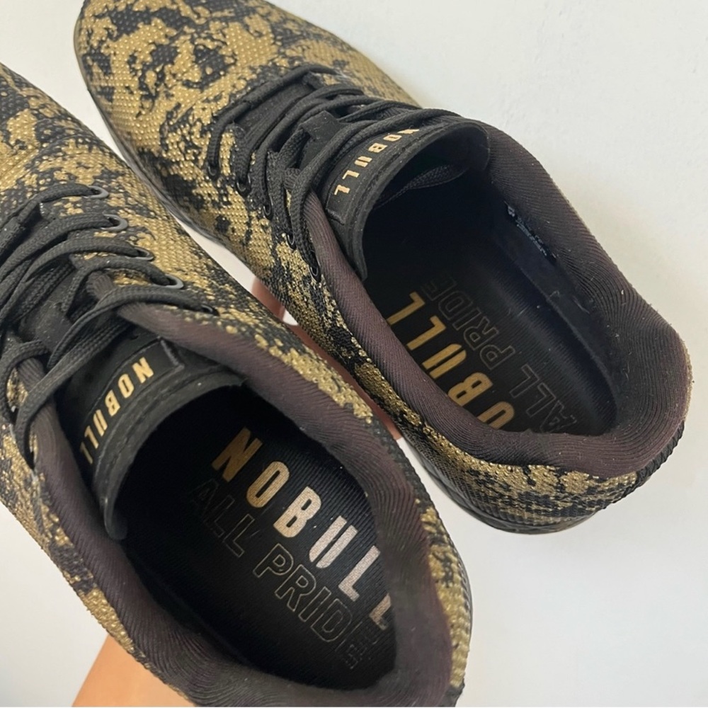 NOBULL Men's Pride Trainer Sneaker Black Gold Splatter 11 LIKE New used 5 times - Picture 6 of 7